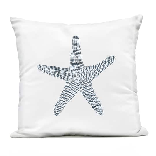 Stupell Industries 18" x 18" White Minimal Starfish Printed Outdoor Throw Pillow